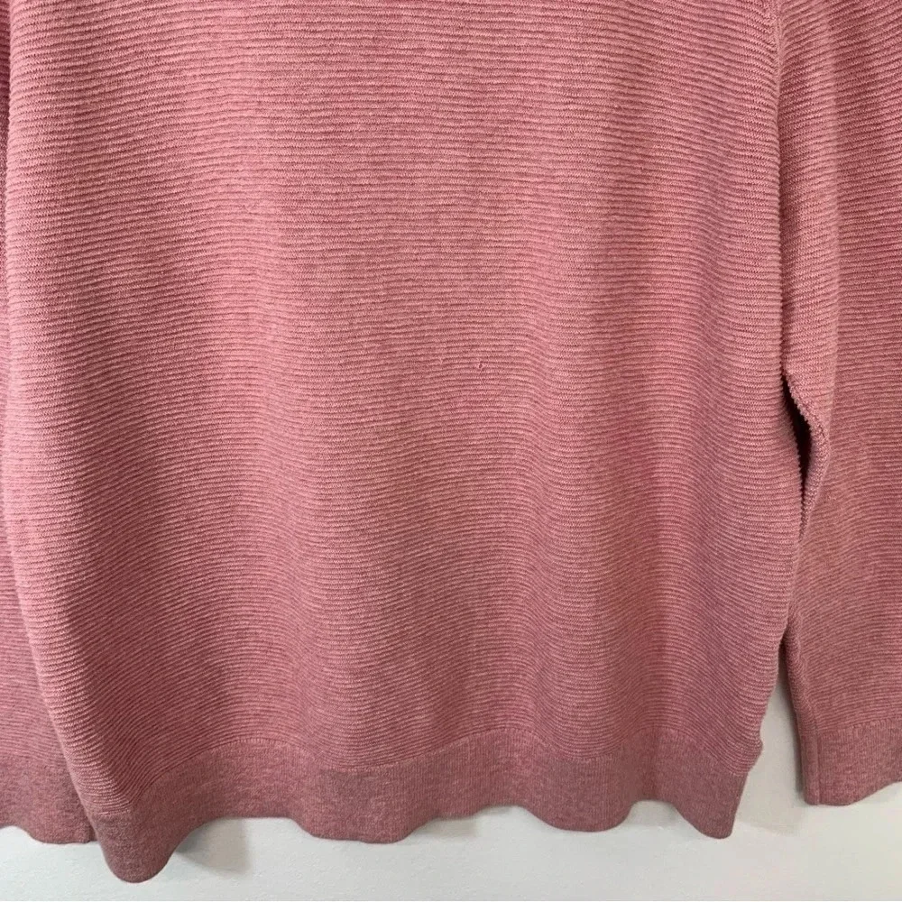 Banana Republic Organic Slub Cotton‎ Rib Knit Polo Shirt XL Long Sleeve  Pink